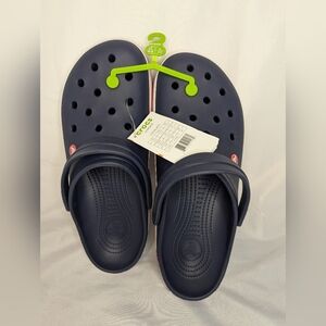 NWT Crocs Navy Crocband Clog Sandals Men's Size 13